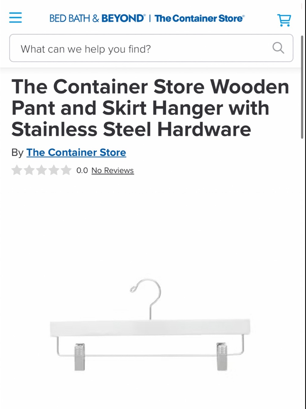 15 pack - The Container Store - Wooden Pant & Skirt Hanger w/ Stainless Steel